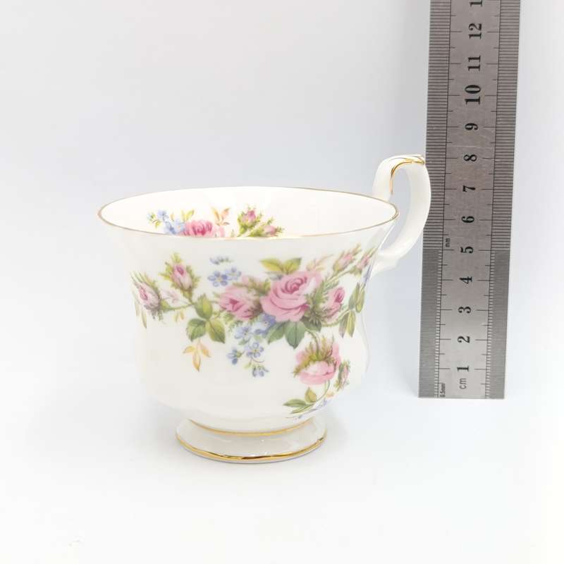 Vintage Royal Albert Moss Rose porcelain trio