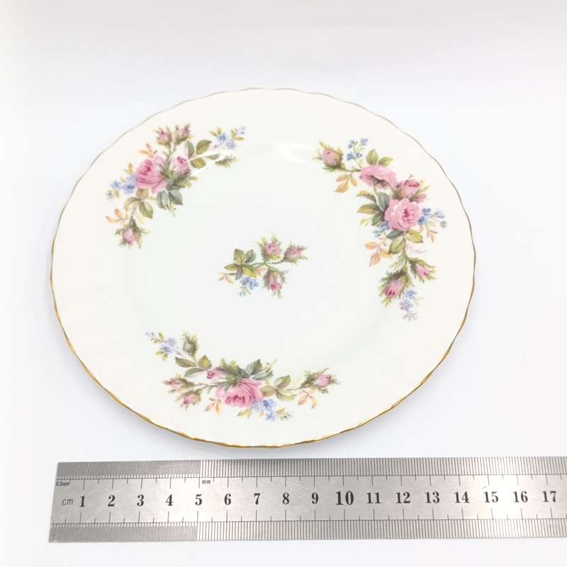 Vintage Royal Albert Moss Rose porcelain trio