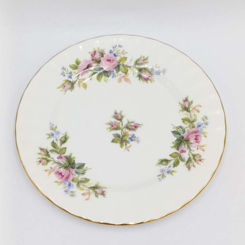 Vintage Royal Albert Moss Rose porcelain trio