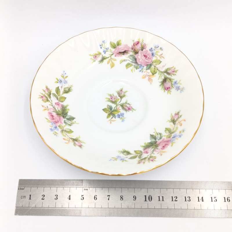 Vintage Royal Albert Moss Rose porcelain trio