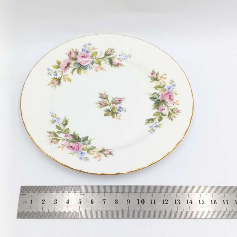 Vintage Royal Albert Moss Rose porcelain trio
