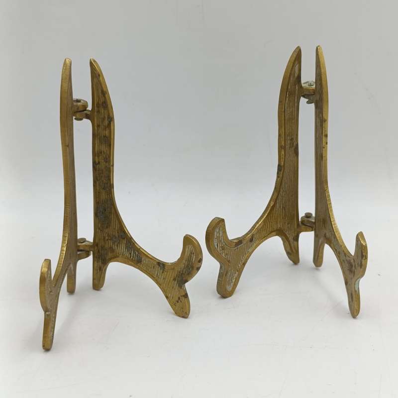Pair of Vintage brass plate stands