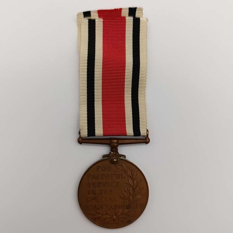 Special constabulary long service medal issued to Andrew P Drysdal - George V issue