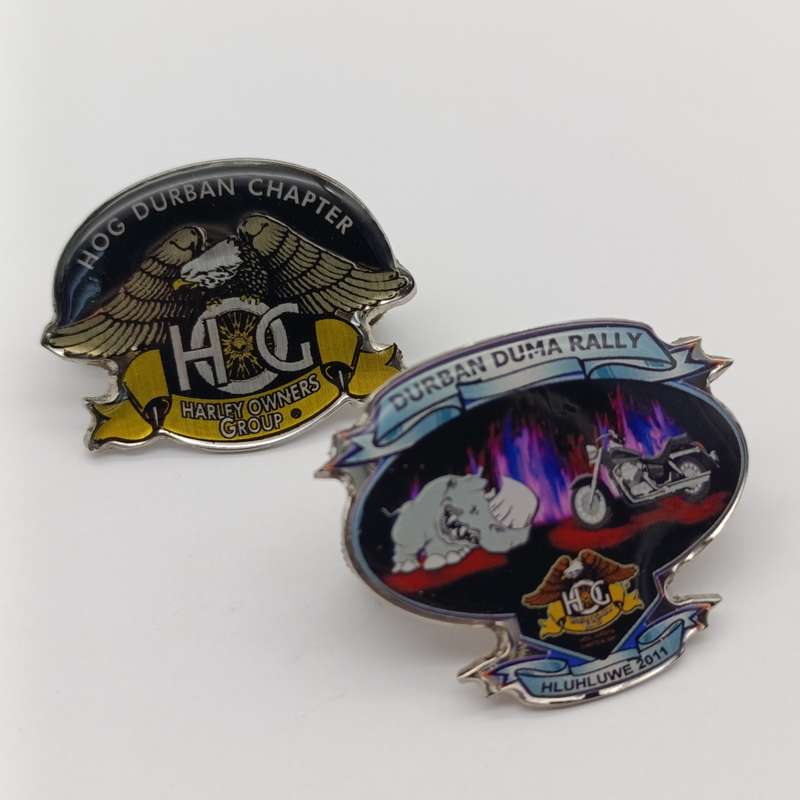 Pair of Harley owners group Durban badges