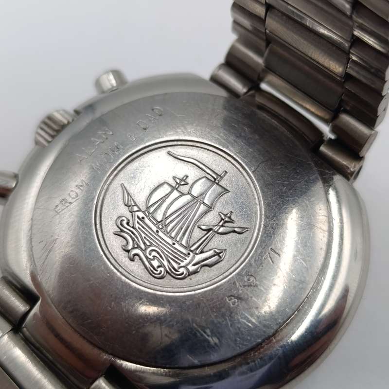 Vintage 1971 Tissot T12 chronograph mechanical mens watch - very good condition - working