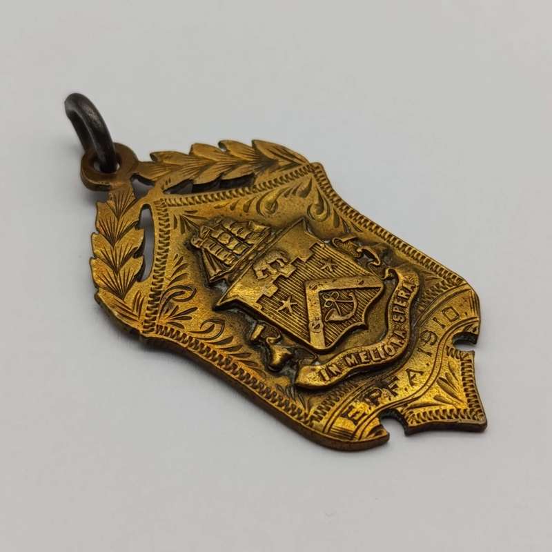 Antique 1910 Football medallion - 4th League to Marist Brothers