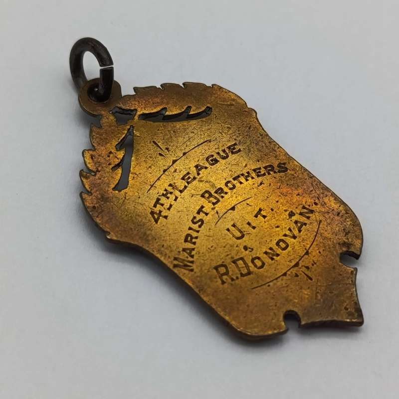Antique 1910 Football medallion - 4th League to Marist Brothers
