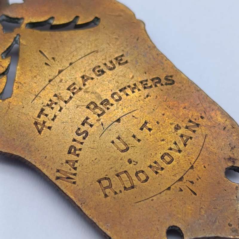 Antique 1910 Football medallion - 4th League to Marist Brothers