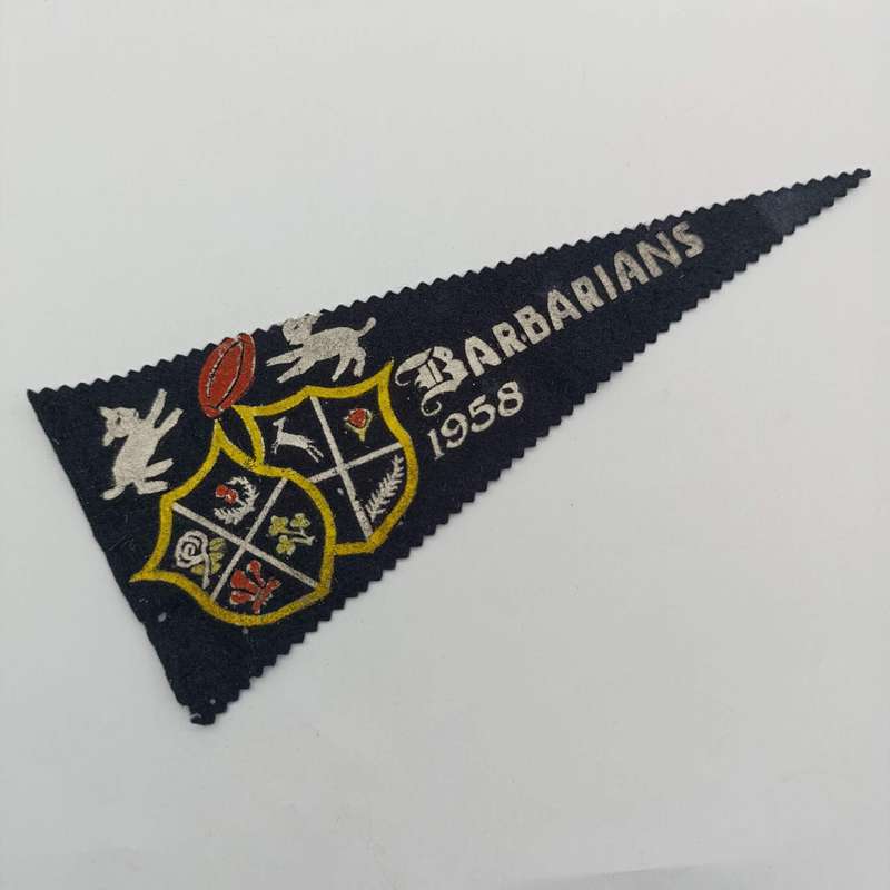 Vintage 1958 Barbarians rugby tour flag