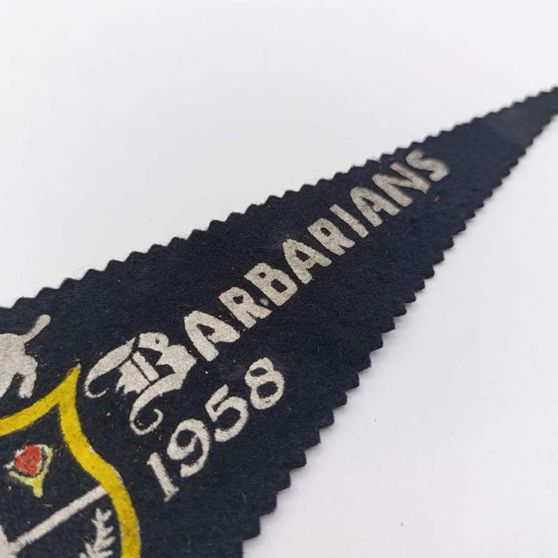 Vintage 1958 Barbarians rugby tour flag
