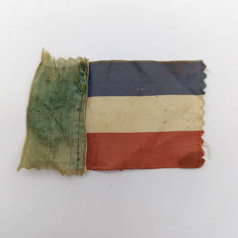 Antique Transvaal vierkleur mini ribbon flag - probably used at funeral or inauguration