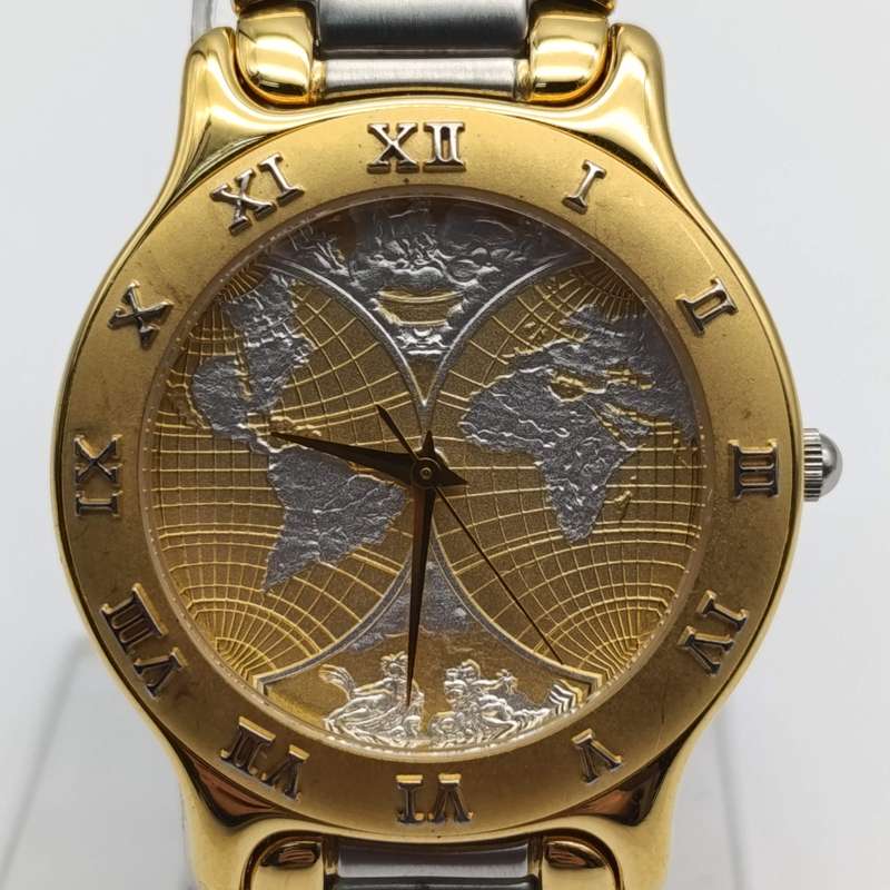 Coinwatch SA Mint Globe dial mens watch - working - in box with papers