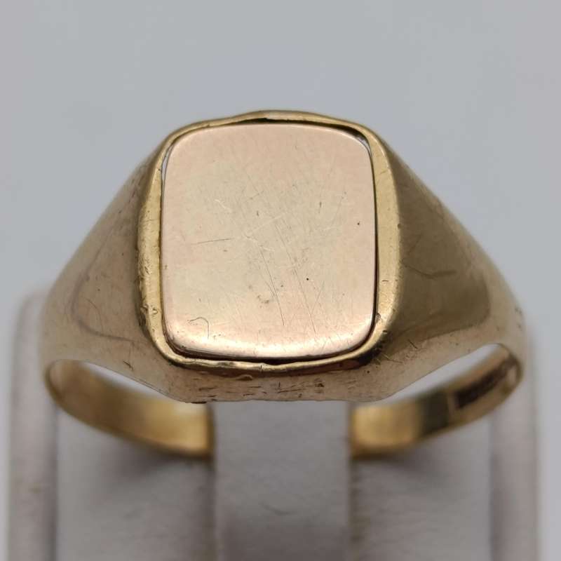 9kt Gold Masonic crest ring with rotating crest - weighs 4.8g - size W