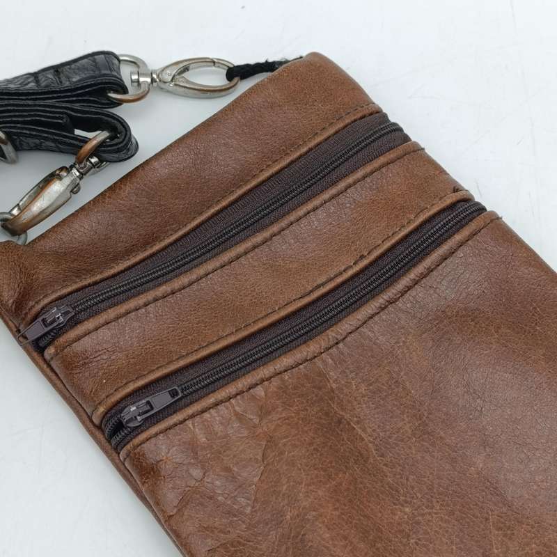 Original Leather mens sling purse bag