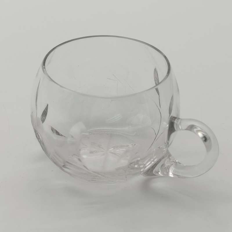 Vintage Lead crystal punch bowl with glass ladle and 10 cups