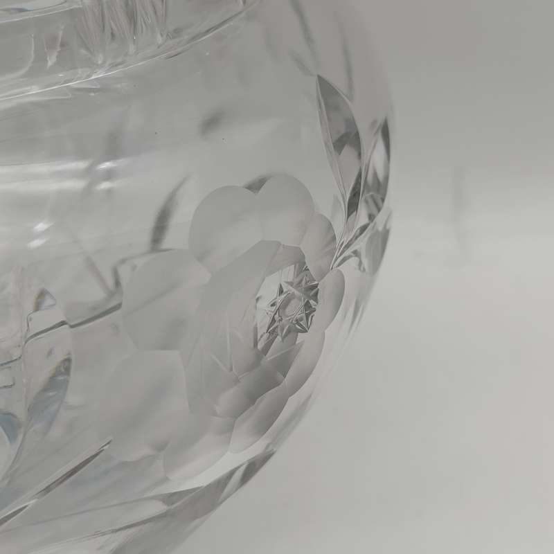 Vintage Lead crystal punch bowl with glass ladle and 10 cups