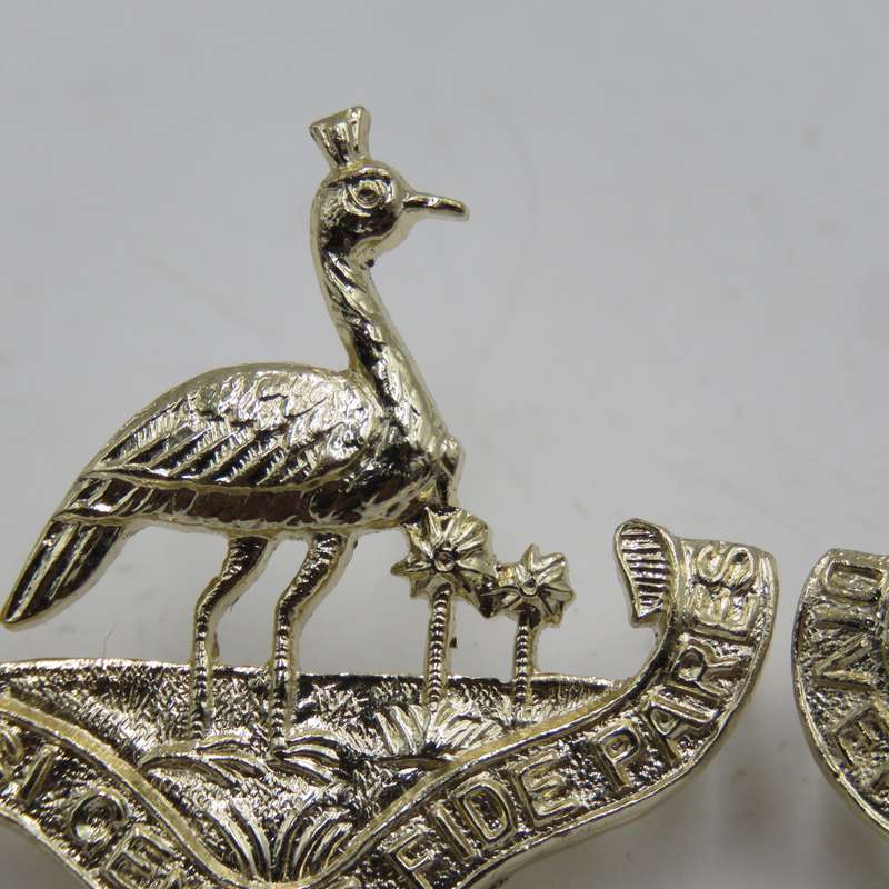 Pair of Northern Rhodesia regiment collar badges