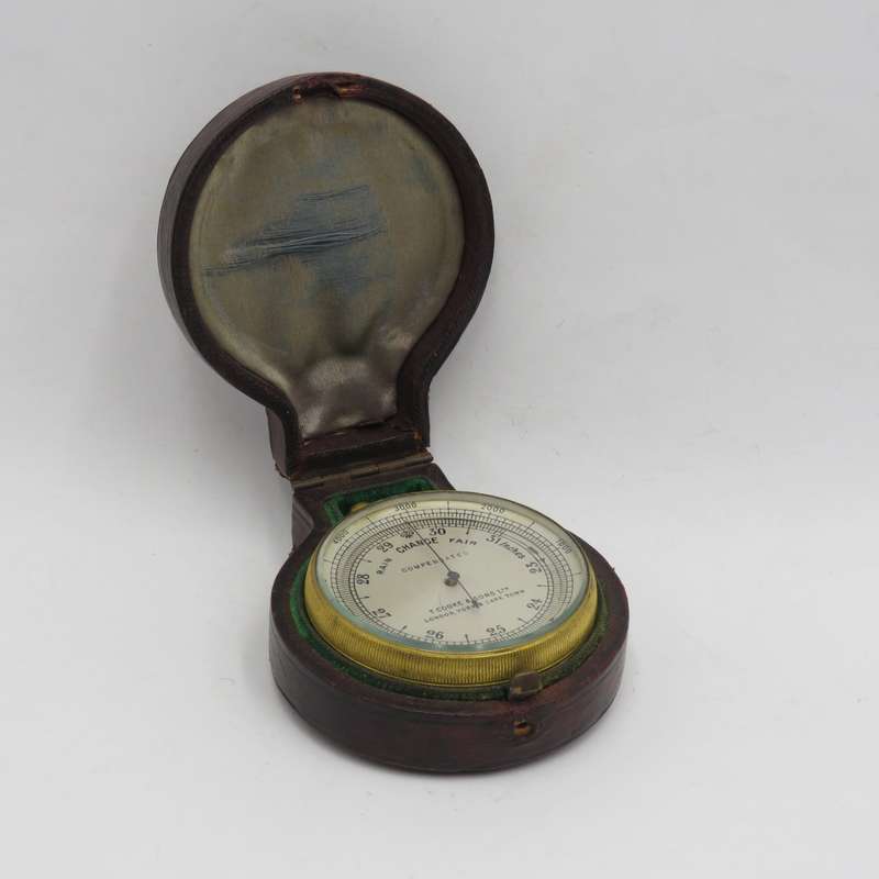 Antique T. Cooke and Sons pocket barometer in original case