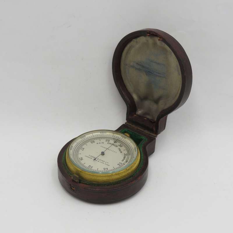 Antique T. Cooke and Sons pocket barometer in original case