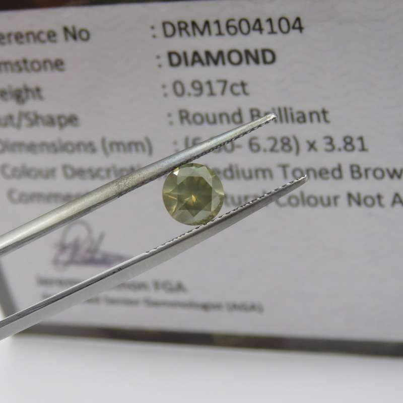 Round Brilliant diamond of 0,917ct with GEMLAB certificate