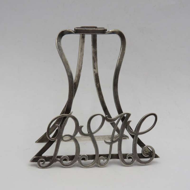 Antique British South African Company Cypher silverplated photo stand - very rare and unusual