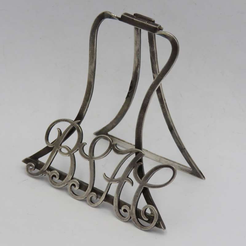 Antique British South African Company Cypher silverplated photo stand - very rare and unusual