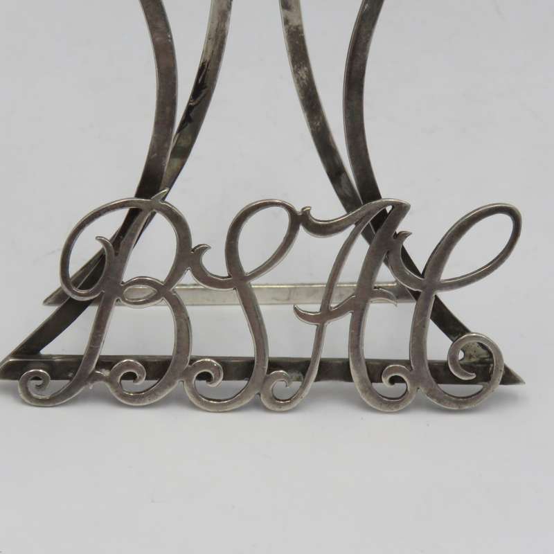 Antique British South African Company Cypher silverplated photo stand - very rare and unusual