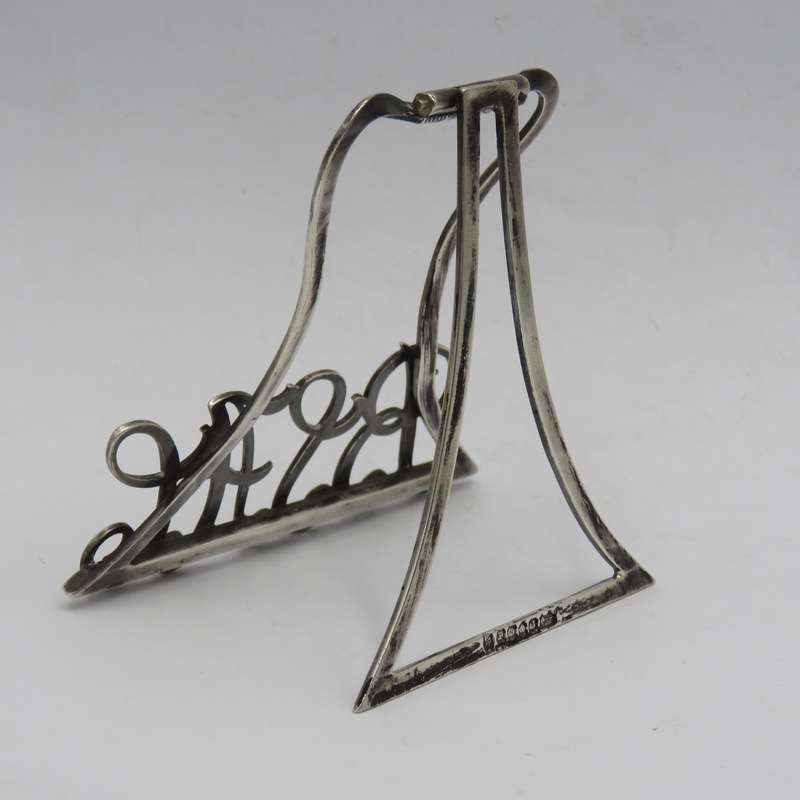 Antique British South African Company Cypher silverplated photo stand - very rare and unusual