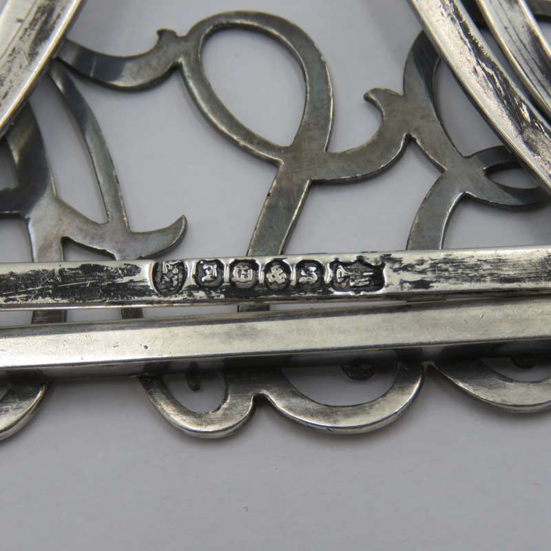 Antique British South African Company Cypher silverplated photo stand - very rare and unusual