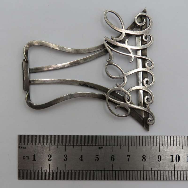 Antique British South African Company Cypher silverplated photo stand - very rare and unusual