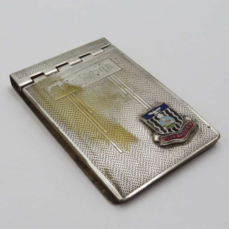 Antique Northern Rhodesia silverplated Golf score card booklet
