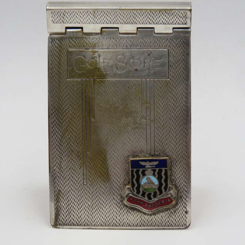 Antique Northern Rhodesia silverplated Golf score card booklet