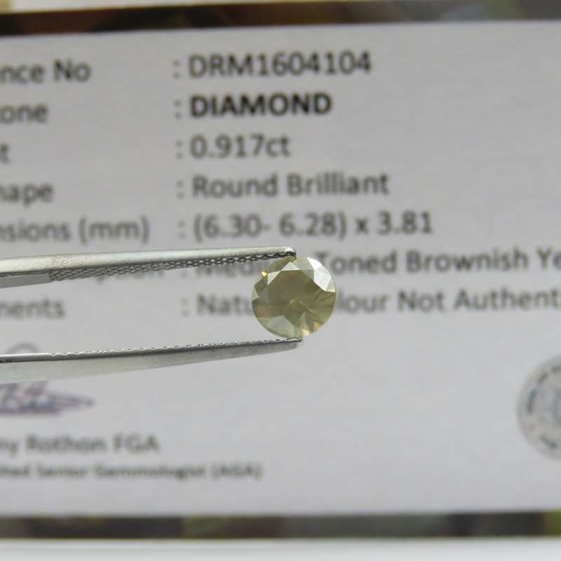Round Brilliant diamond of 0,917ct with GEMLAB certificate