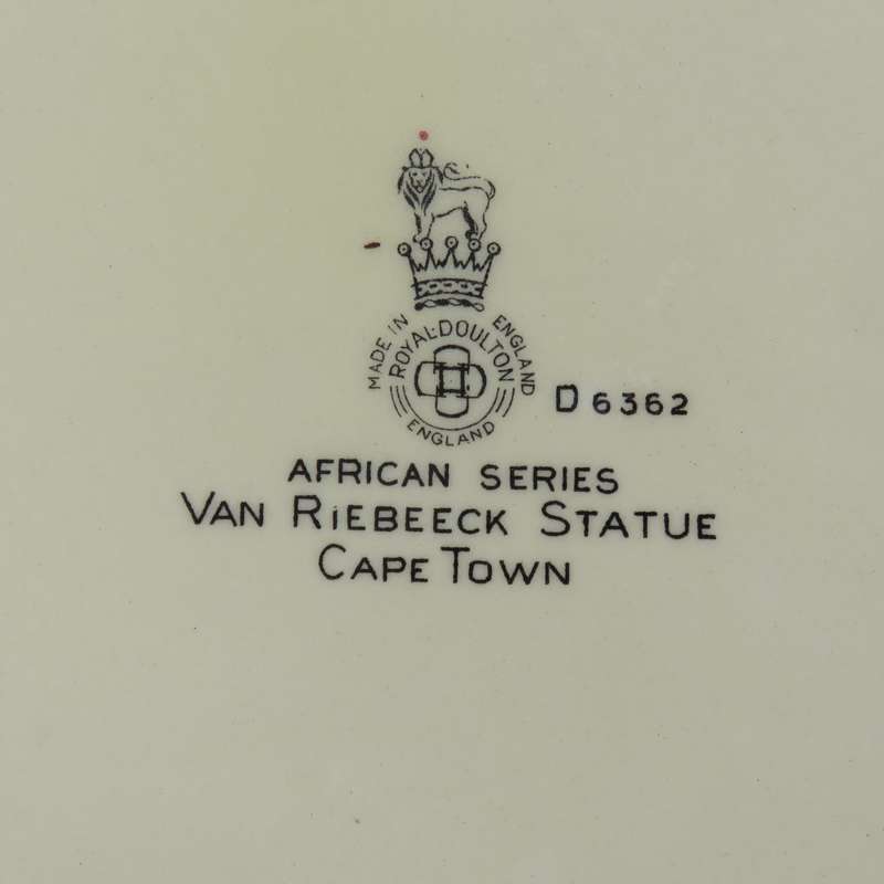 Royal Doulton Van Riebeeck Statue Cape Town - Africa Series porcelain plate