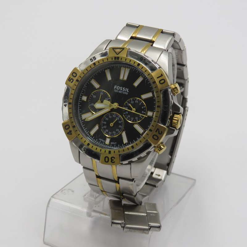 Fossil Garrett mens quartz chronograph watch - working