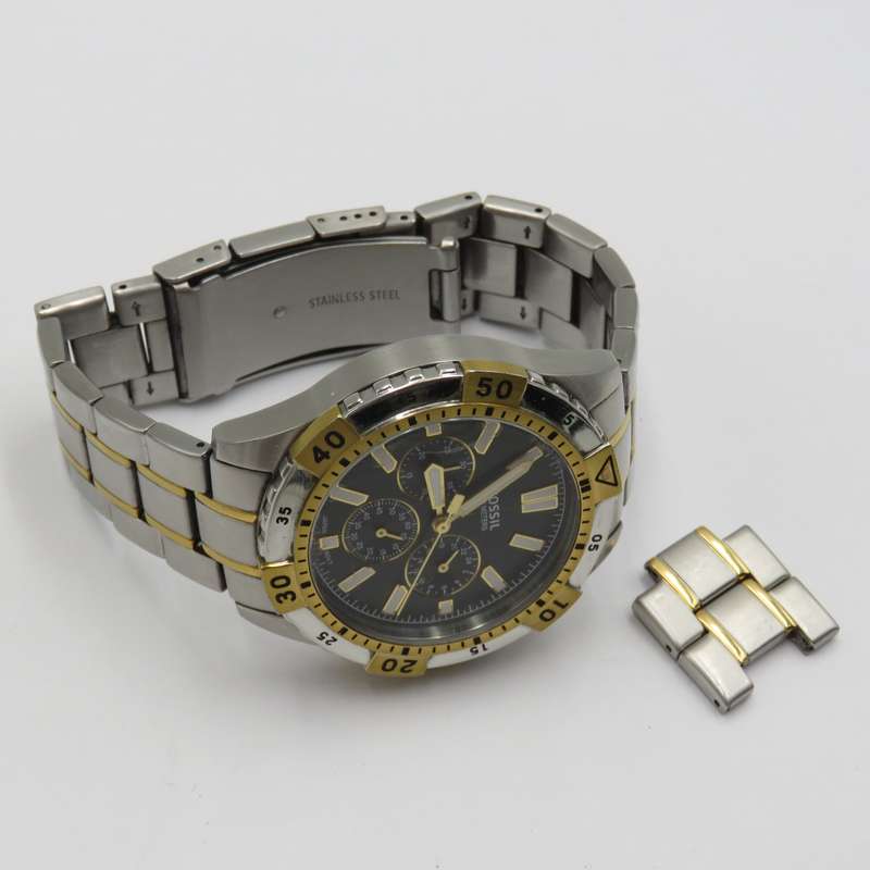 Fossil Garrett mens quartz chronograph watch - working