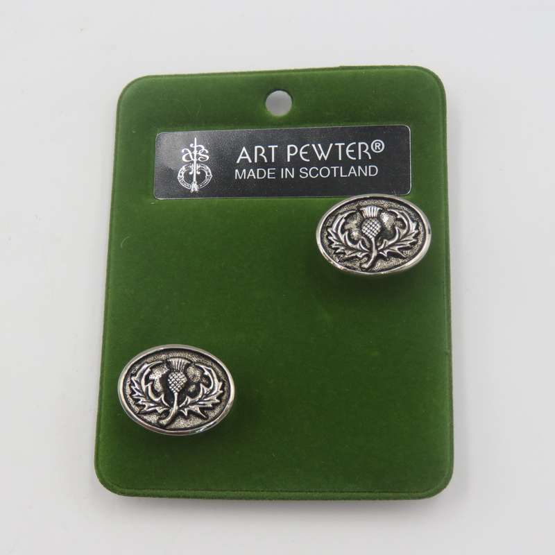 Pair of vintage Art Pewter Scottish Thistles cufflinks