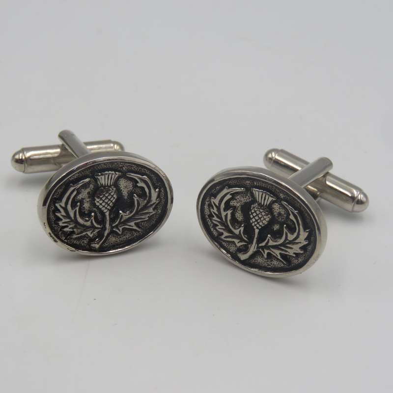 Pair of vintage Art Pewter Scottish Thistles cufflinks