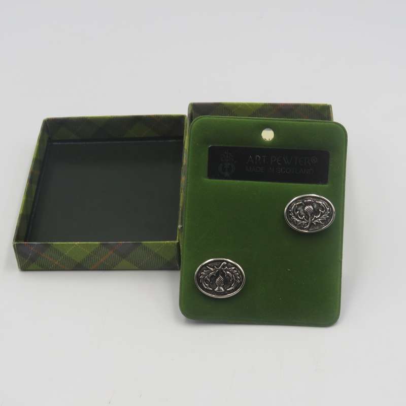 Pair of vintage Art Pewter Scottish Thistles cufflinks