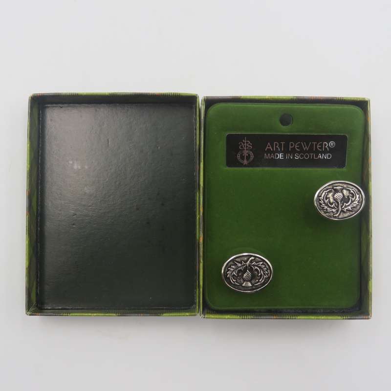 Pair of vintage Art Pewter Scottish Thistles cufflinks
