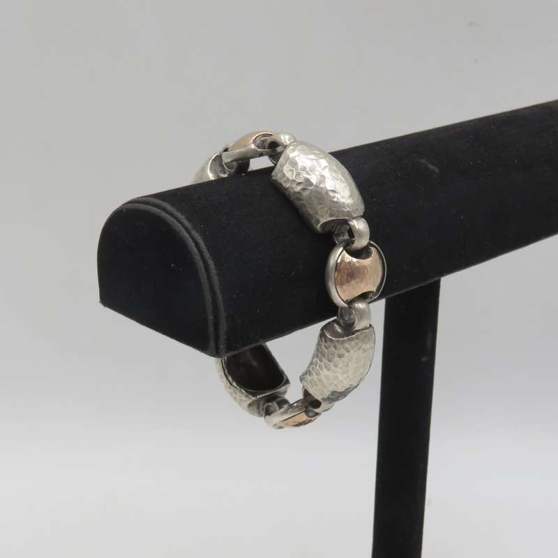 Vintage sterling silver with Rose gold inserts bracelets - weighs 80,6 grams