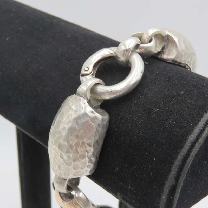 Vintage sterling silver with Rose gold inserts bracelets - weighs 80,6 grams