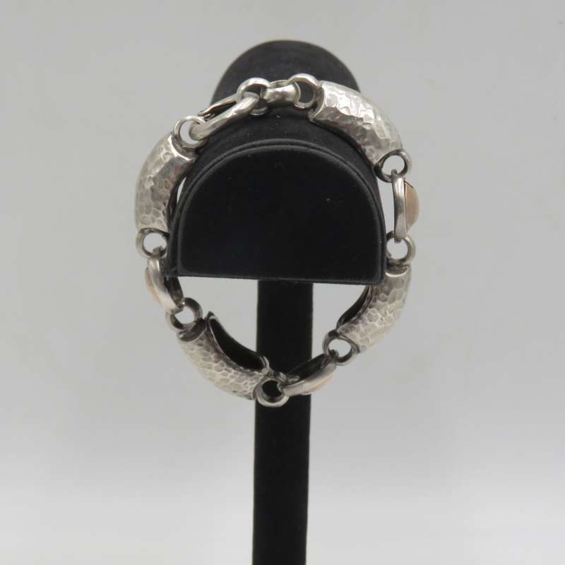 Vintage sterling silver with Rose gold inserts bracelets - weighs 80,6 grams