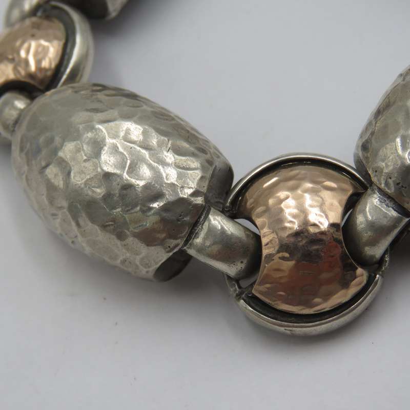 Vintage sterling silver with Rose gold inserts bracelets - weighs 80,6 grams