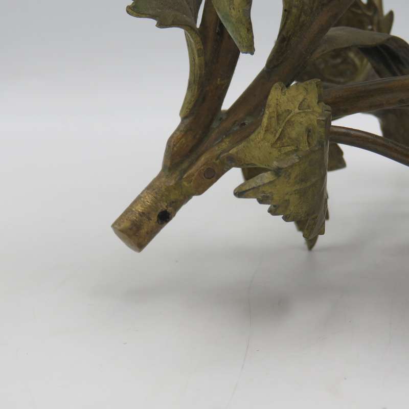 Vintage brass flower bouquet candle holder