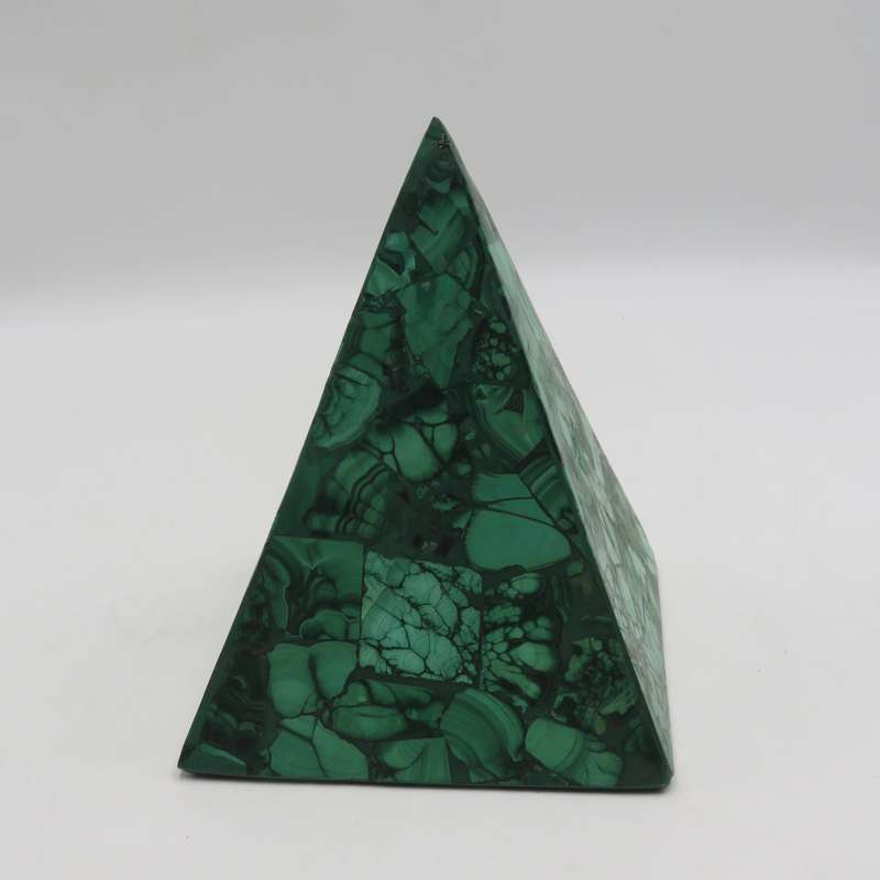 VIntage Malachite stone pyramid sculpture