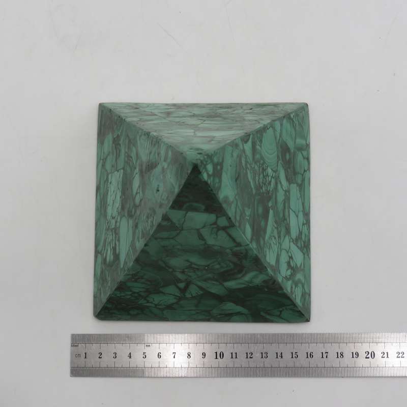 VIntage Malachite stone pyramid sculpture