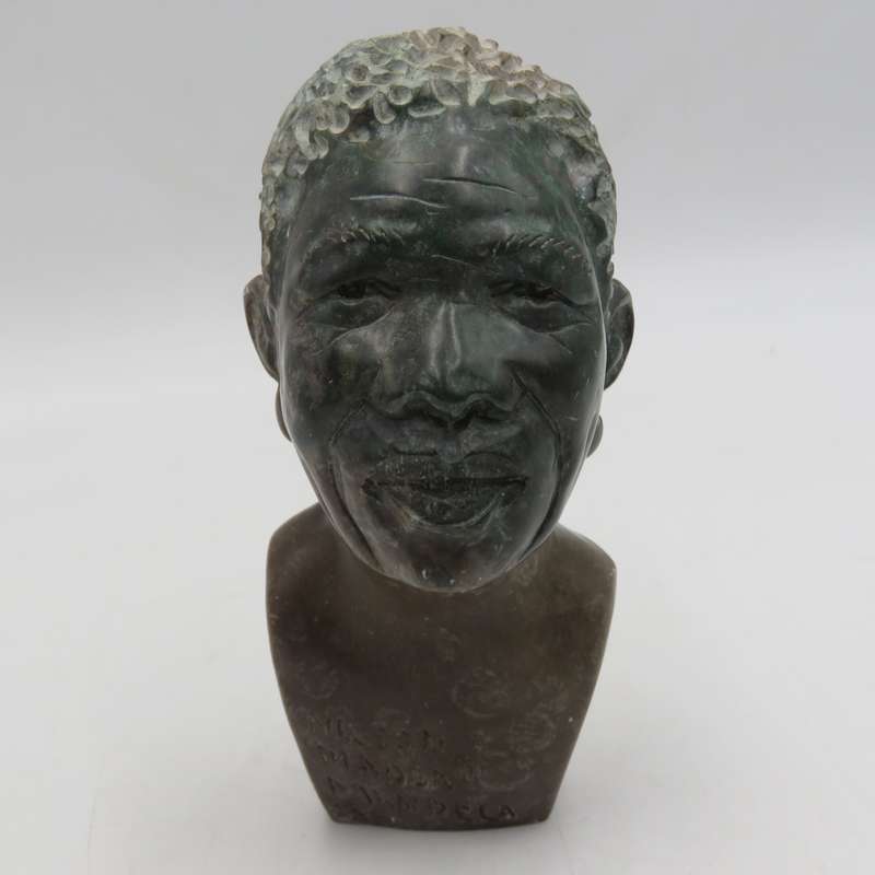 Nelson Mandela Green Opal stone African carving