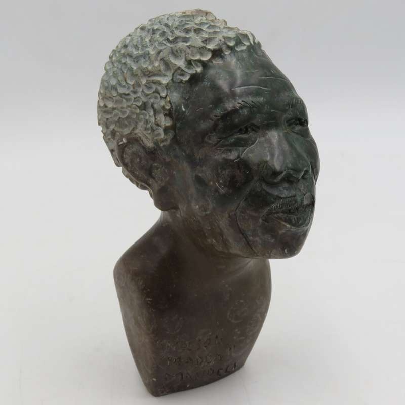 Nelson Mandela Green Opal stone African carving