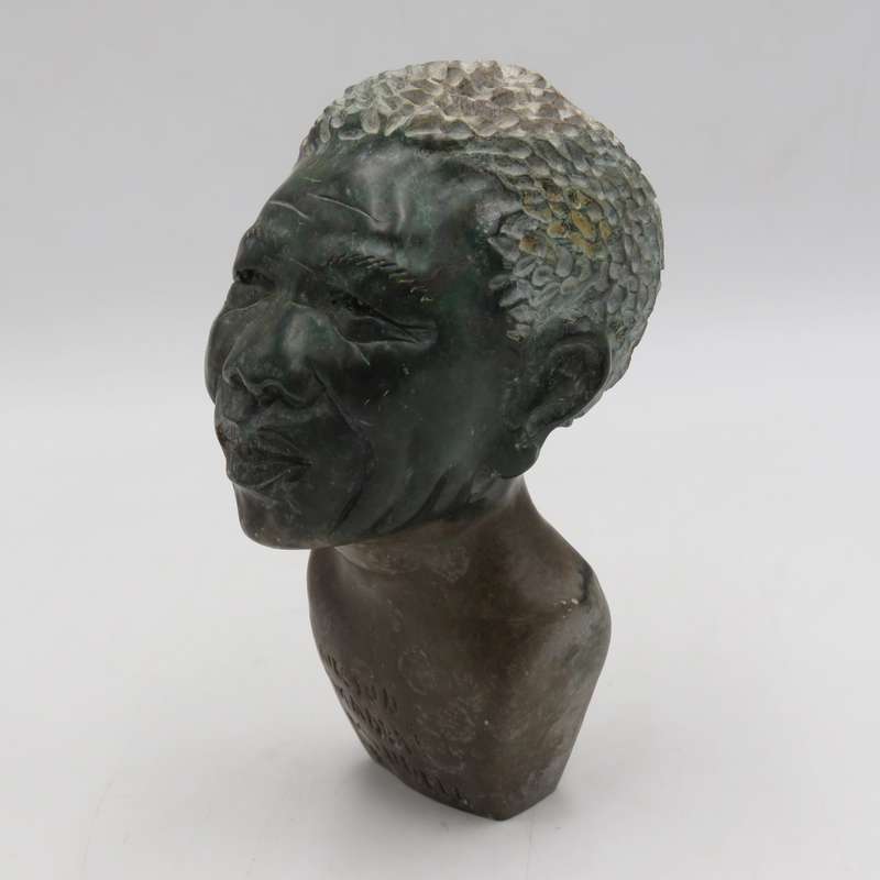 Nelson Mandela Green Opal stone African carving